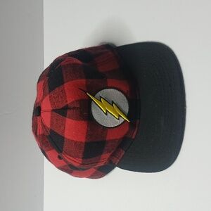 The Flash DC Comics Buffalo Plaid SnapBack Adjustable Hat